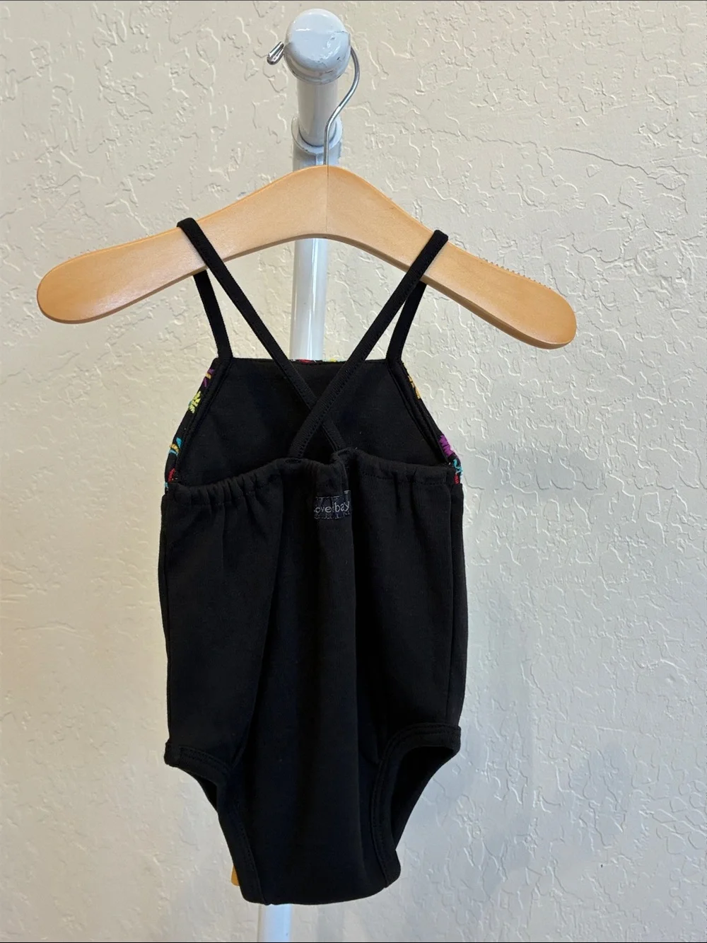 Black Floral-Top Baby One-Piece Bodysuit